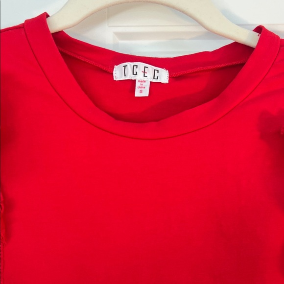 TCEC Red Ruffle Sleeve Tee - Picture 2 of 2